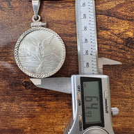 Centenario Pendant Men's Necklace Mexican Coin 925 Sterling Silver 925k 1oz. Estados Unidos Mexicanos Libertad plata pura coin silver bezel