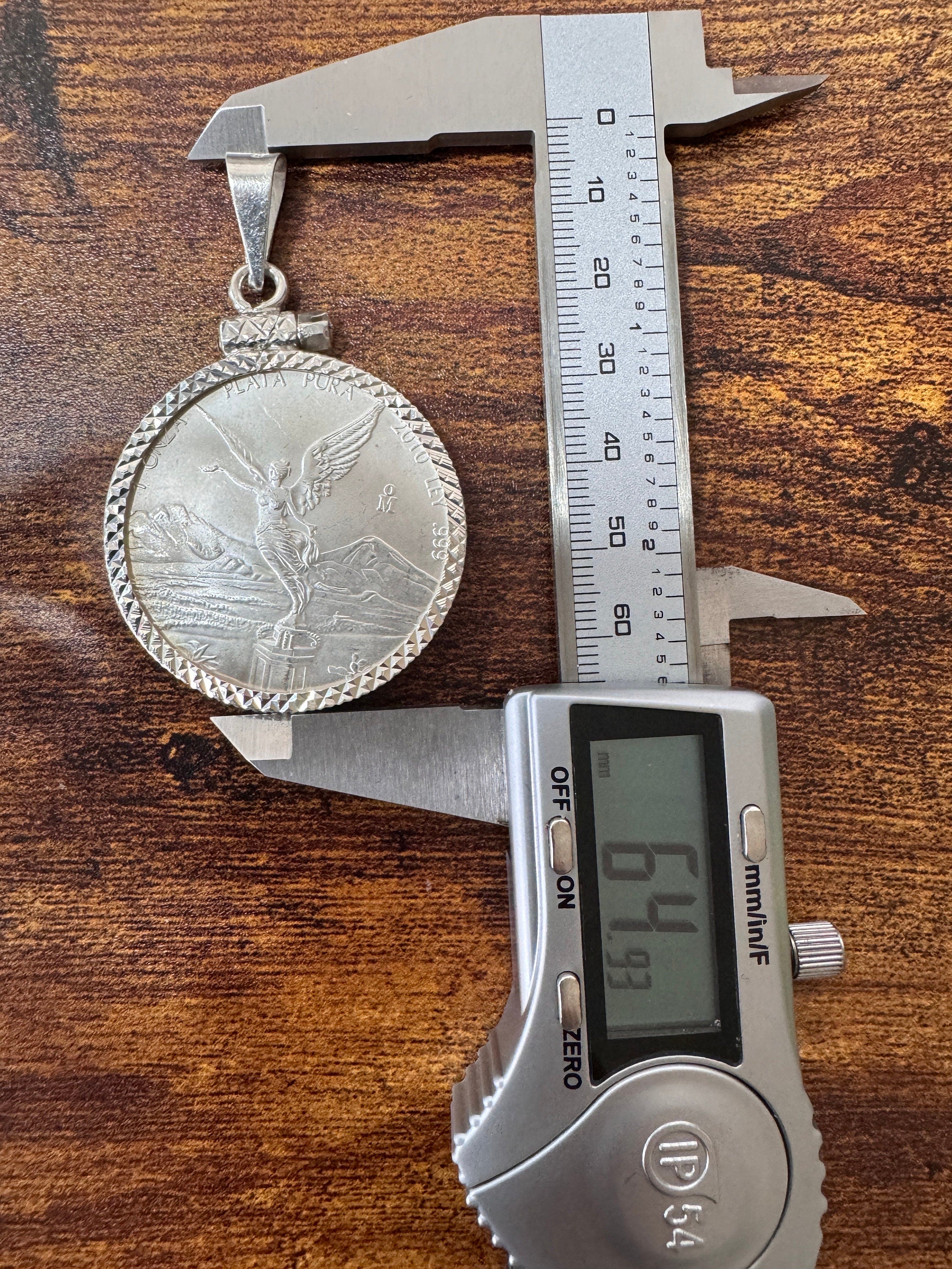 Centenario Pendant Men's Necklace Mexican Coin 925 Sterling Silver 925k 1oz. Estados Unidos Mexicanos Libertad plata pura coin silver bezel
