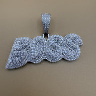 925 Sterling Silver BOSS Pendant - Made in Italy with dazzling detail - Dije BOSS en Plata de Ley 925 - Italiano con detalles deslumbrantes