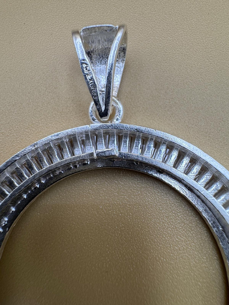 Elegant 925 Sterling Silver Coin & Bezel — Unique Statement Pendant