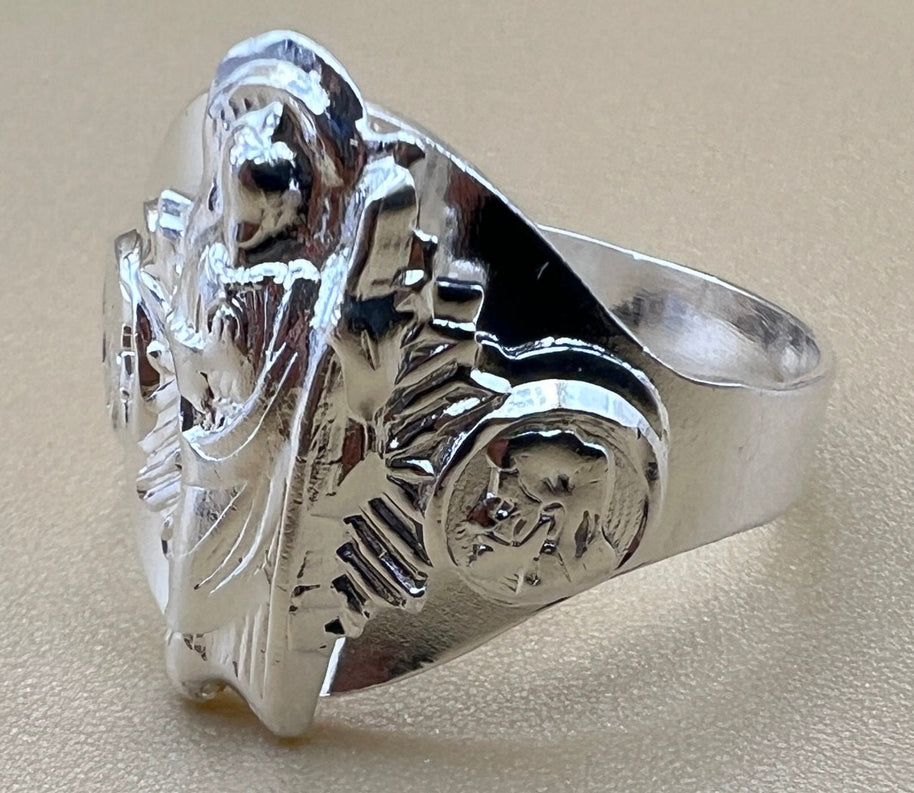 Saint Judas Sterling Silver Signet Ring, Men's ring, religious ring, Catholic gift ring, Christian jewelry, 925k sterling silver ring