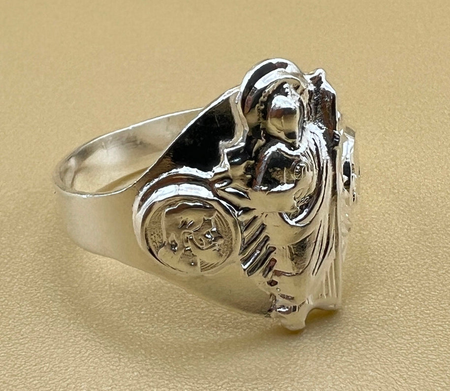 Saint Judas Sterling Silver Signet Ring, Men's ring, religious ring, Catholic gift ring, Christian jewelry, 925k sterling silver ring