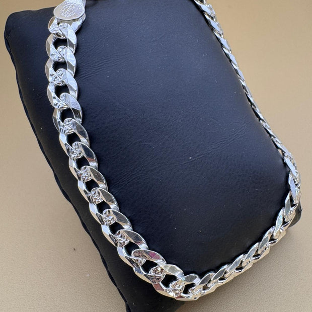 Pulsera elegante de plata 925, eslabón cubano |Elegant 925 silver Cuban link bracelet