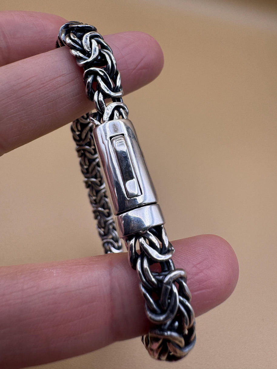 925 sterling silver Byzantine bracelet handmade | Pulsera bizantina de plata 925 Hecho a mano