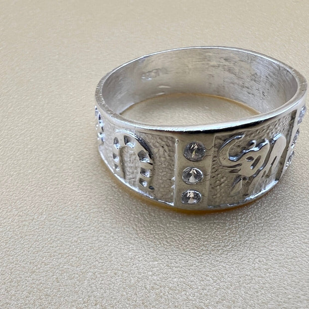 Good Luck Sterling Silver Ring Band, Lucky Ring, Lucky Symbol, Gift for men, 925k silver ring, horseshoe, talisman, good luck charm handmade