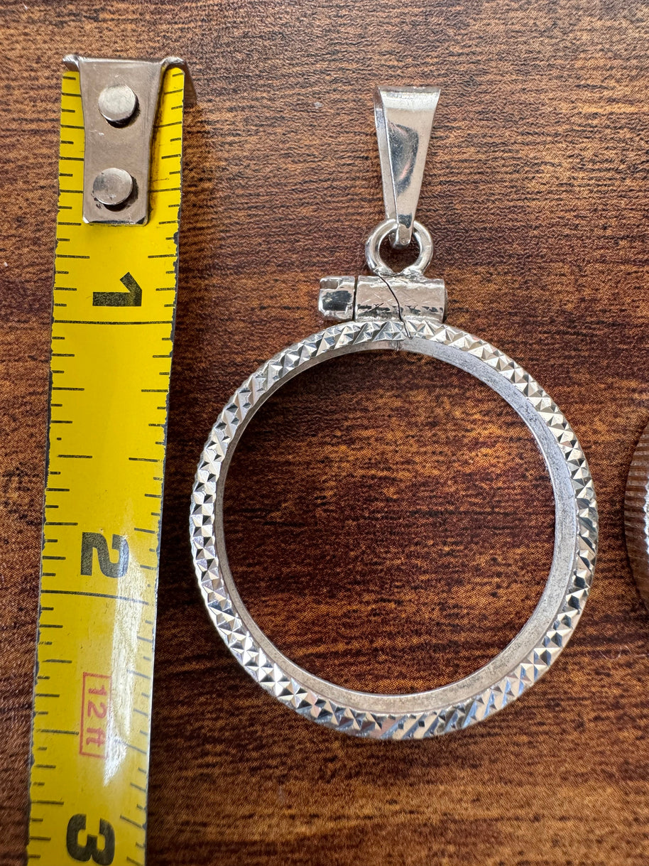 Sterling silver 925 Coin Bezel for collecting silver coins / Bisel de Plata 925 (Small Bezel)