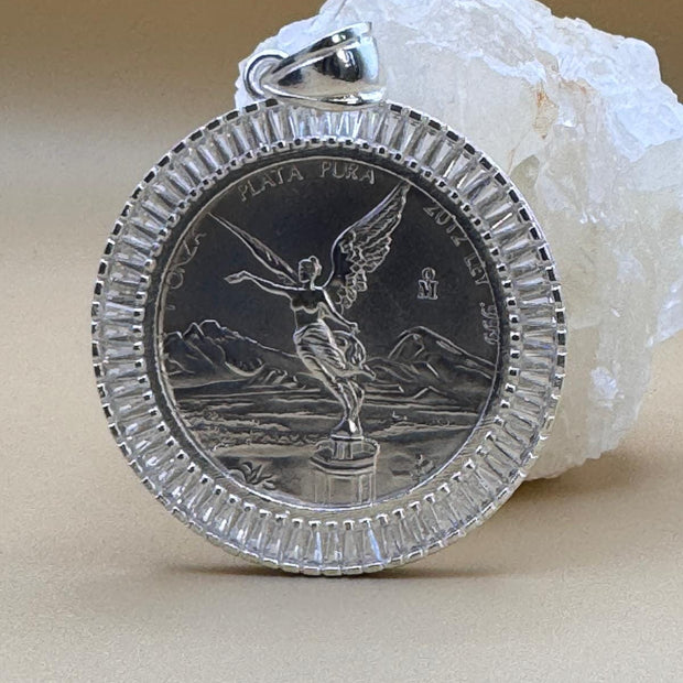 Elegant 925 Sterling Silver Coin & Bezel — Unique Statement Pendant