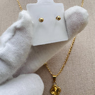 Lucky Clover 10K Gold Jewelry Set | Set De Suerte de 10K Oro