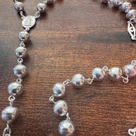 Beautiful Sterling Silver 925 Handmade Rosary Perfect  Gift (18 inch size) Solid beads