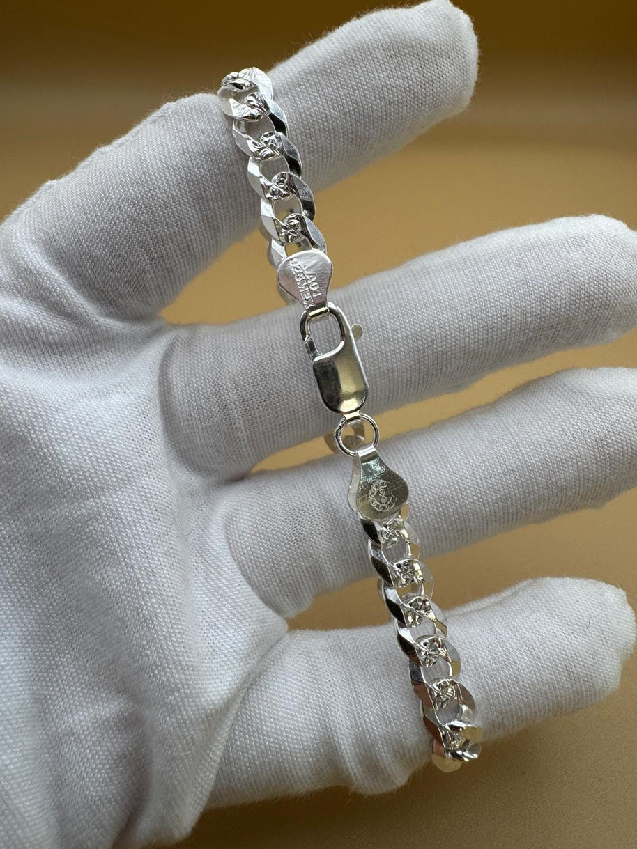Pulsera elegante de plata 925, eslabón cubano |Elegant 925 silver Cuban link bracelet