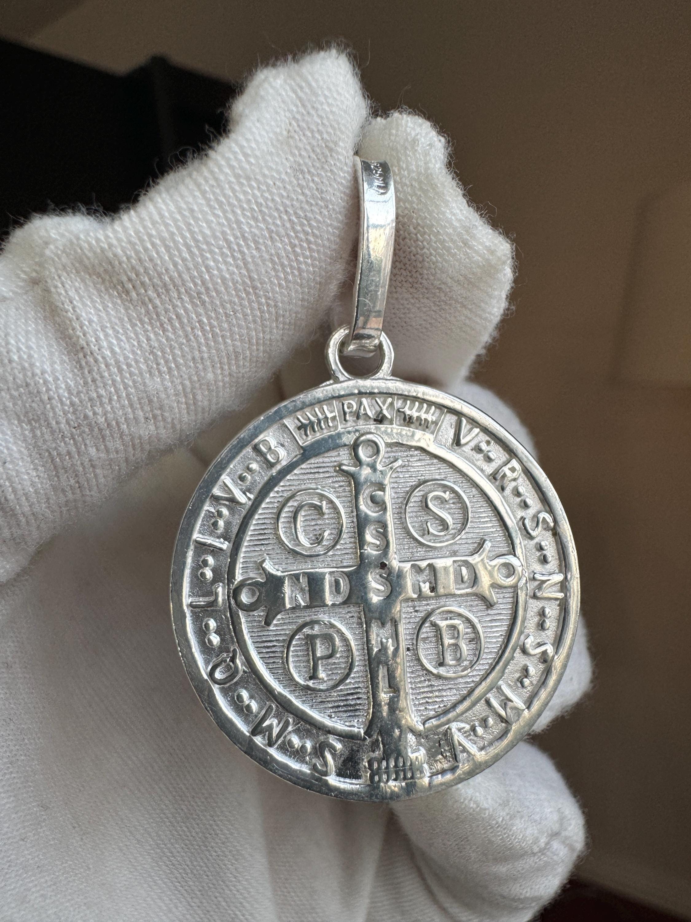 Medalla plata 925 San Benito tamaño MEDIANO