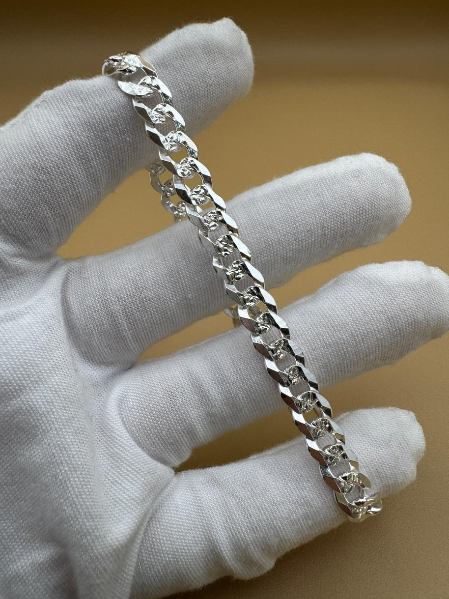 Pulsera elegante de plata 925, eslabón cubano |Elegant 925 silver Cuban link bracelet