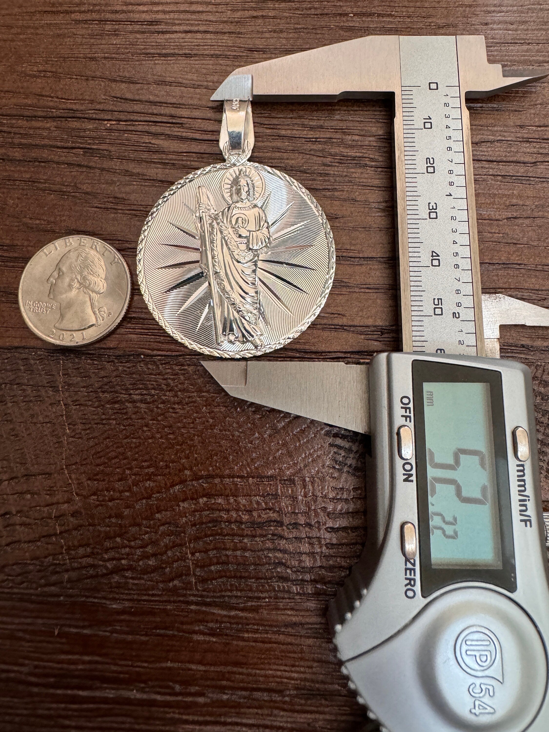 Saint Judas Patron Saint Pendant Saint Jude silver medallion necklace catholic jewelry christian jewelry 925 silver saint jude icon.