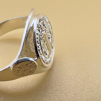 Handmade Saint Benedict Ring, San Benito, Sterling Silver, 925 Silver, unisex ring, Religious Ring, Signet Ring, Gift for me, Christian Gift