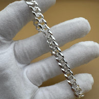 Pulsera elegante de plata 925, eslabón cubano |Elegant 925 silver Cuban link bracelet