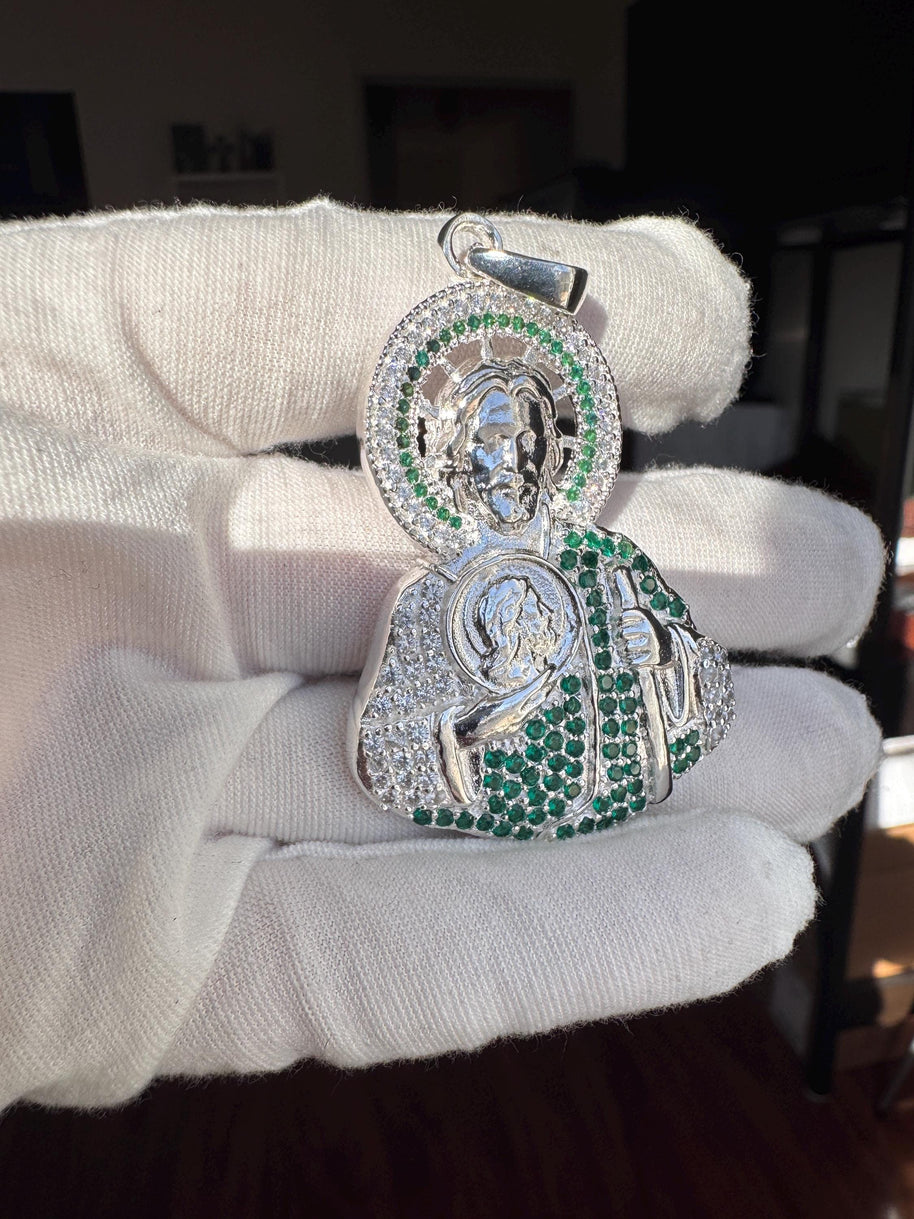 925 Sterling Silver Saint Jude Pendant / Colgante de San Judas Plata 925