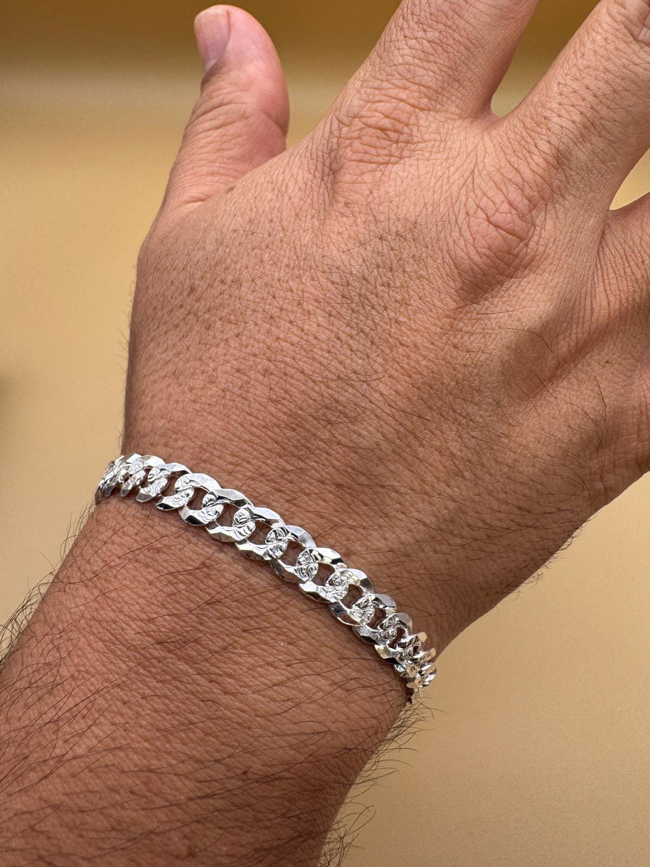 Pulsera elegante de plata 925, eslabón cubano |Elegant 925 silver Cuban link bracelet