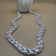 Heavy Handmade 925 Sterling Silver Byzantine Chain / Imponente Cadena Tejido Chino Plata 925