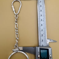 925 sterling silver keychain with a coin bezel /  925 Plata llavero con Bizel