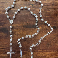 Beautiful Sterling Silver 925 Handmade Rosary Perfect  Gift (18 inch size) Solid beads