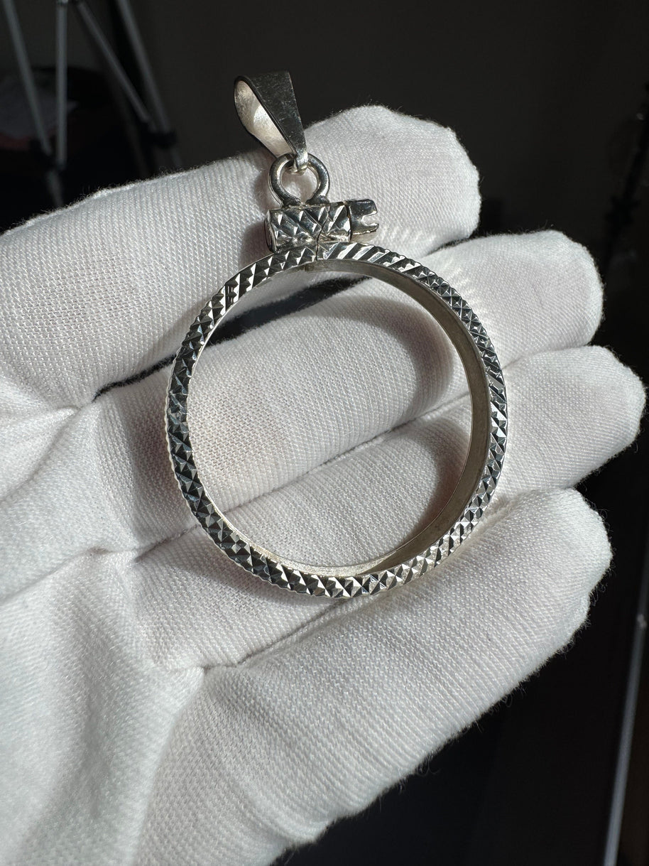 Sterling silver 925 Coin Bezel for collecting silver coins / Bisel de Plata 925 (Small Bezel)