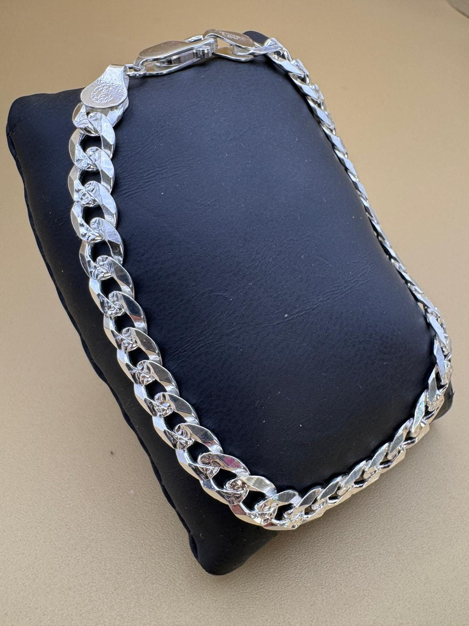 Pulsera elegante de plata 925, eslabón cubano |Elegant 925 silver Cuban link bracelet