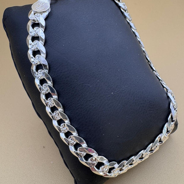 Pulsera elegante de plata 925, eslabón cubano |Elegant 925 silver Cuban link bracelet