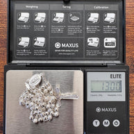 Beautiful Sterling Silver 925 Handmade 13 inch Rosary Perfect Gift (Alternating polished and frosted/textured round silver beads)