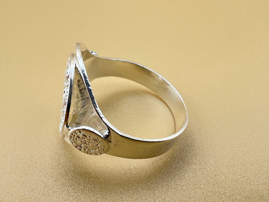 Handmade Saint Benedict Ring, San Benito, Sterling Silver, 925 Silver, unisex ring, Religious Ring, Signet Ring, Gift for me, Christian Gift