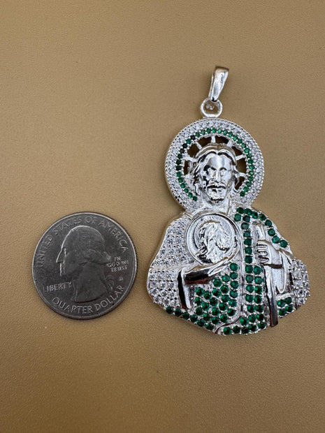 925 Sterling Silver Saint Jude Pendant / Colgante de San Judas Plata 925