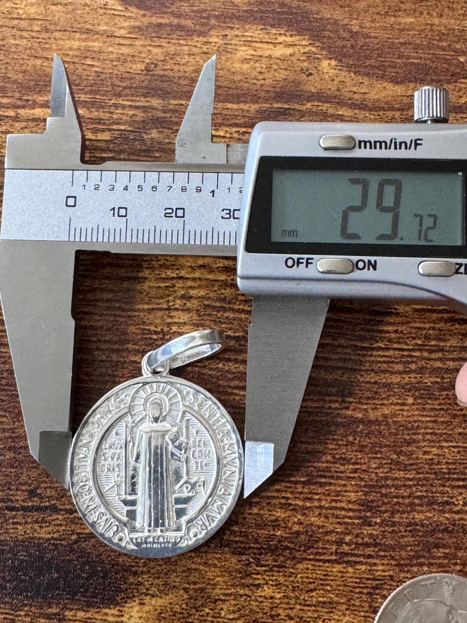 Medalla plata 925 San Benito tamaño MEDIANO