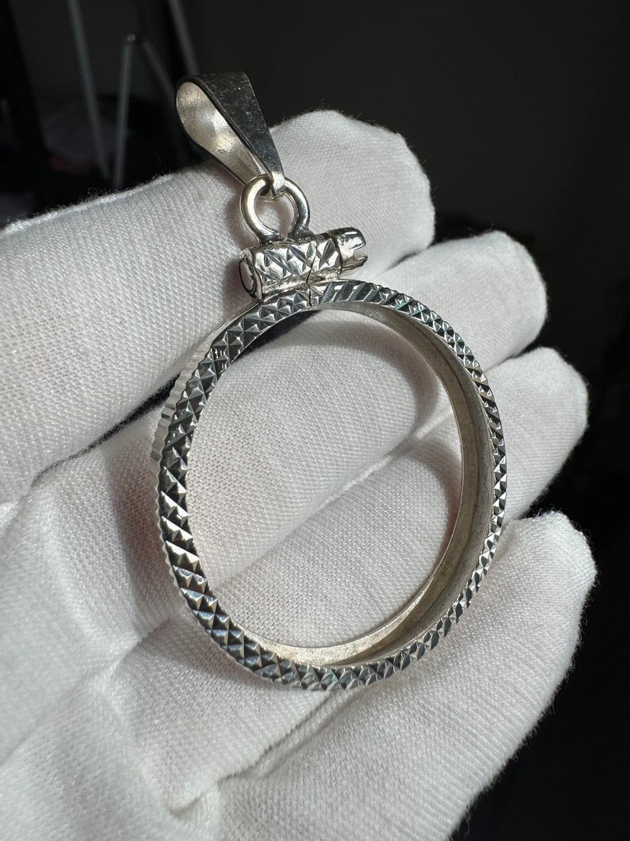 Sterling silver 925 Coin Bezel for collecting silver coins / Bisel de Plata 925 (Small Bezel)
