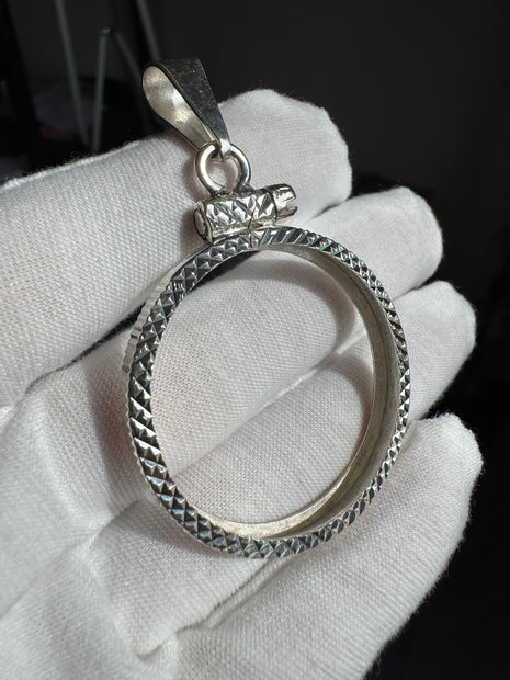 Sterling silver 925 Coin Bezel for collecting silver coins / Bisel de Plata 925 (Small Bezel)