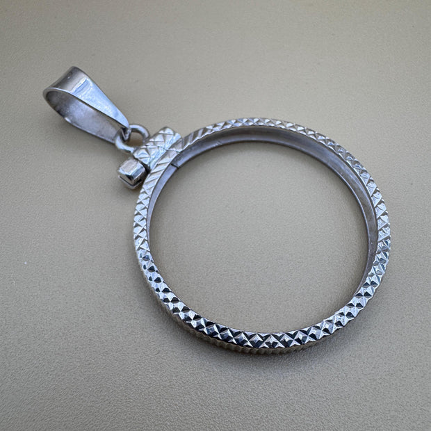 Sterling silver 925 Coin Bezel for collecting silver coins / Bisel de Plata 925 (Large Bezel)