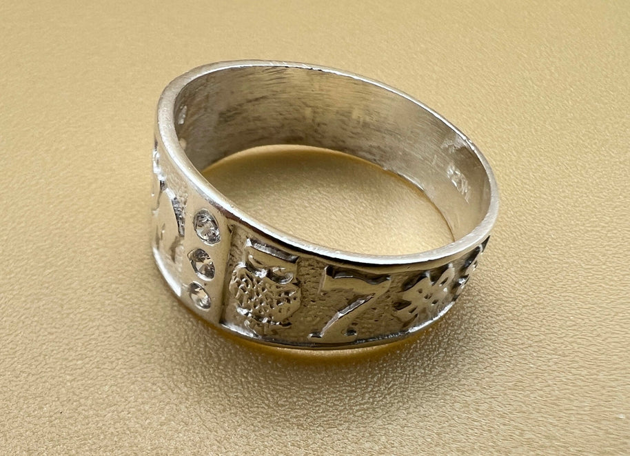 Good Luck Sterling Silver Ring Band, Lucky Ring, Lucky Symbol, Gift for men, 925k silver ring, horseshoe, talisman, good luck charm handmade