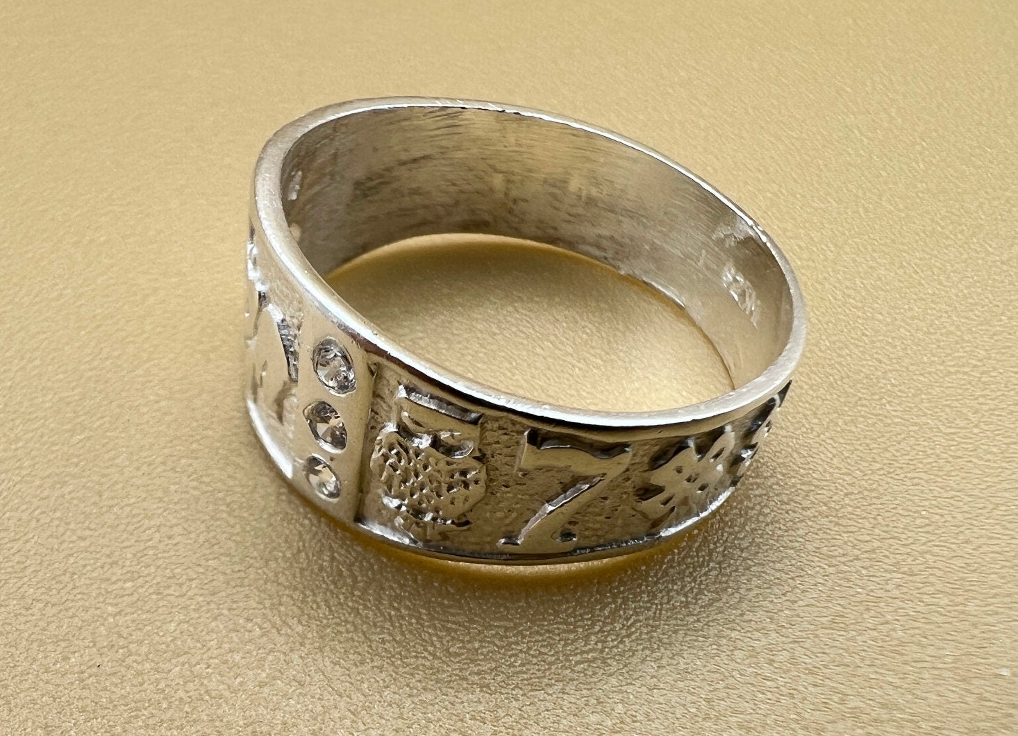Good Luck Sterling Silver Ring Band, Lucky Ring, Lucky Symbol, Gift for men, 925k silver ring, horseshoe, talisman, good luck charm handmade