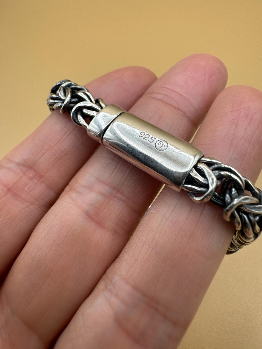 925 sterling silver Byzantine bracelet handmade | Pulsera bizantina de plata 925 Hecho a mano