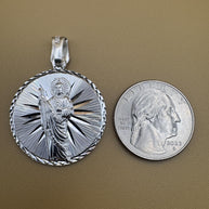 SMALL Saint Judas Patron Saint Pendant Saint Jude silver medallion necklace catholic jewelry christian jewelry 925 silver saint jude icon.