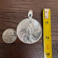 Saint Judas Patron Saint Pendant Saint Jude silver medallion necklace catholic jewelry christian jewelry 925 silver saint jude icon.