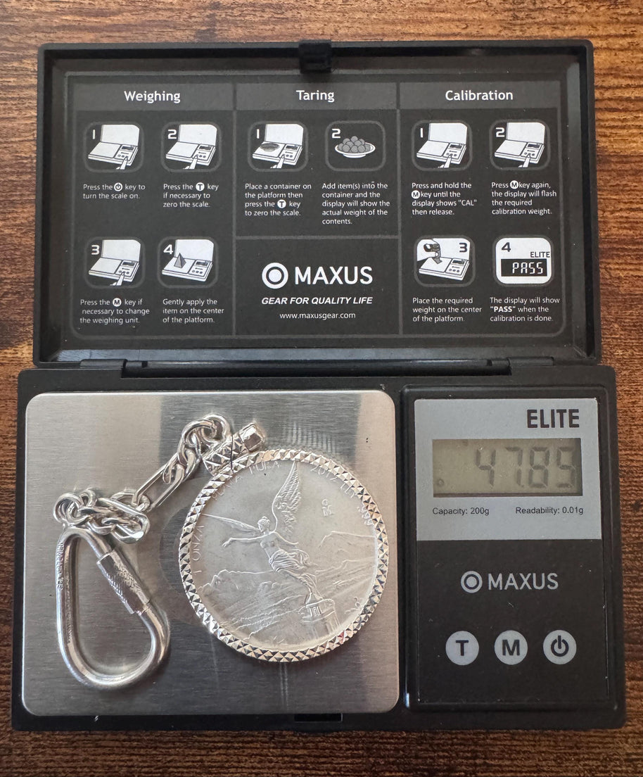 Centenario Pendant Men's KEYCHAIN Mexican Coin 925 Sterling Silver 925 1oz. Estados Unidos Mexicanos Libertad plata pura coin silver & bezel