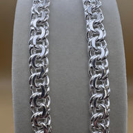 Heavy Handmade 925 Sterling Silver Byzantine Chain / Imponente Cadena Tejido Chino Plata 925