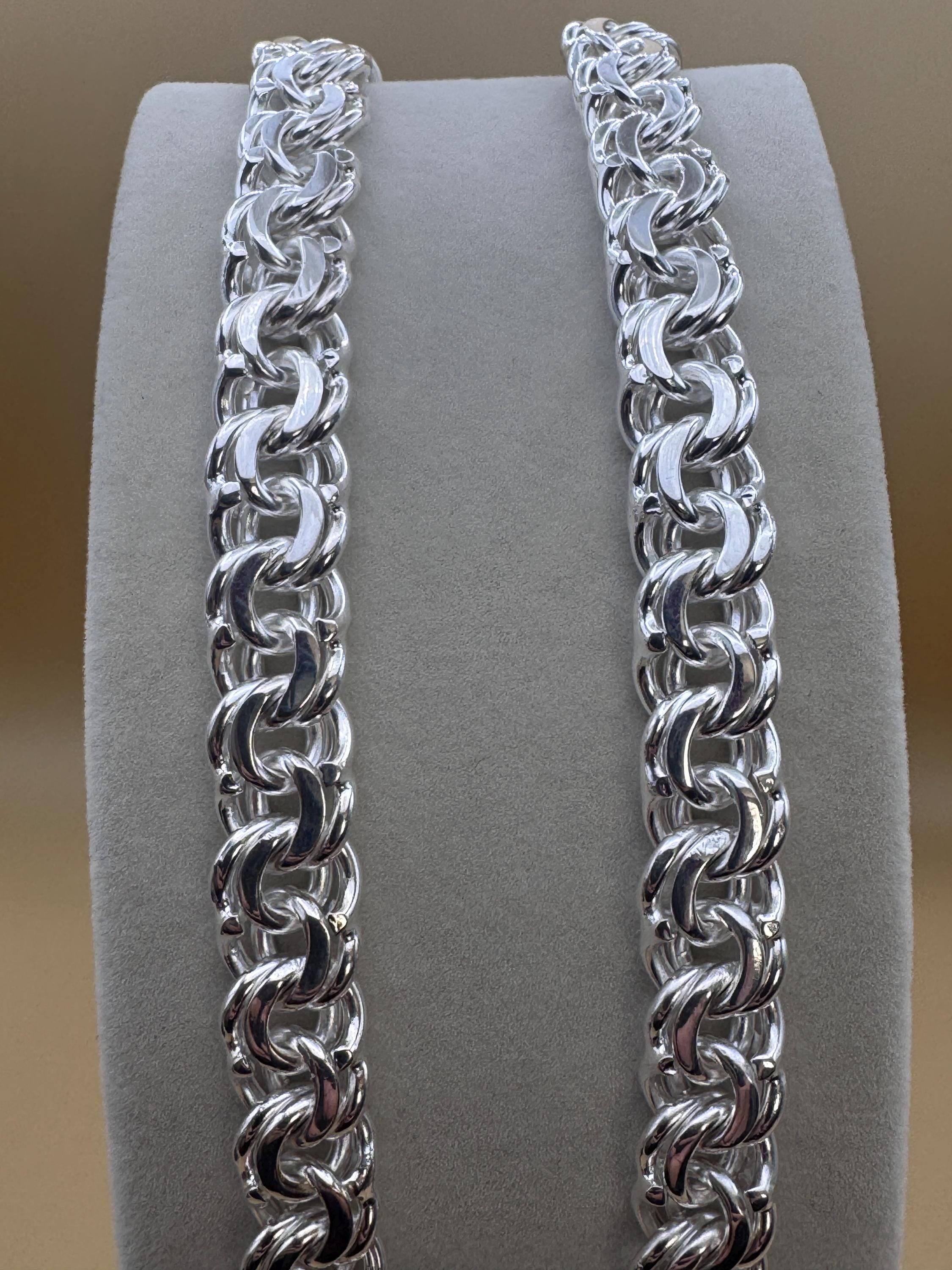 Heavy Handmade 925 Sterling Silver Byzantine Chain / Imponente Cadena Tejido Chino Plata 925