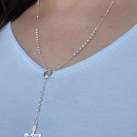 Beautiful Mini Sterling Silver 925 Handmade 12.5 inch Rosary Perfect Gift (solid beads)