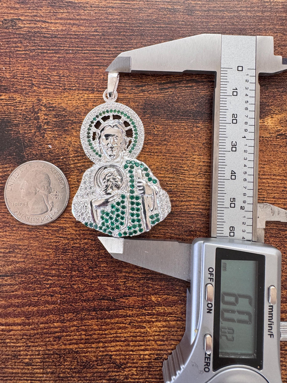 925 Sterling Silver Saint Jude Pendant / Colgante de San Judas Plata 925