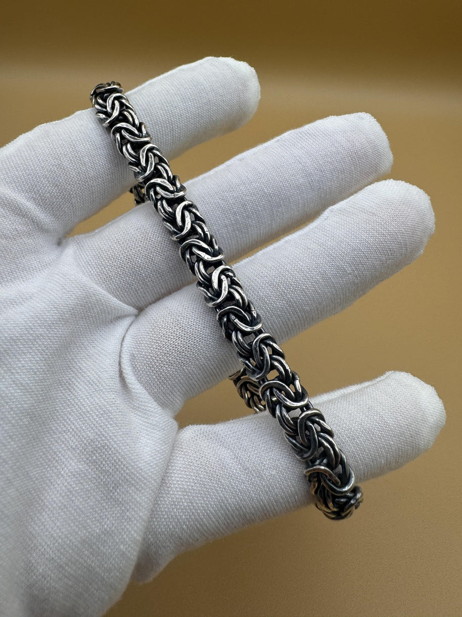 925 sterling silver Byzantine bracelet handmade | Pulsera bizantina de plata 925 Hecho a mano