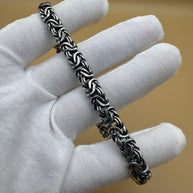 925 sterling silver Byzantine bracelet handmade | Pulsera bizantina de plata 925 Hecho a mano