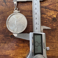 Centenario Pendant Men's Necklace Mexican Coin 925 Sterling Silver 925k 1oz. Estados Unidos Mexicanos Libertad plata pura coin silver bezel