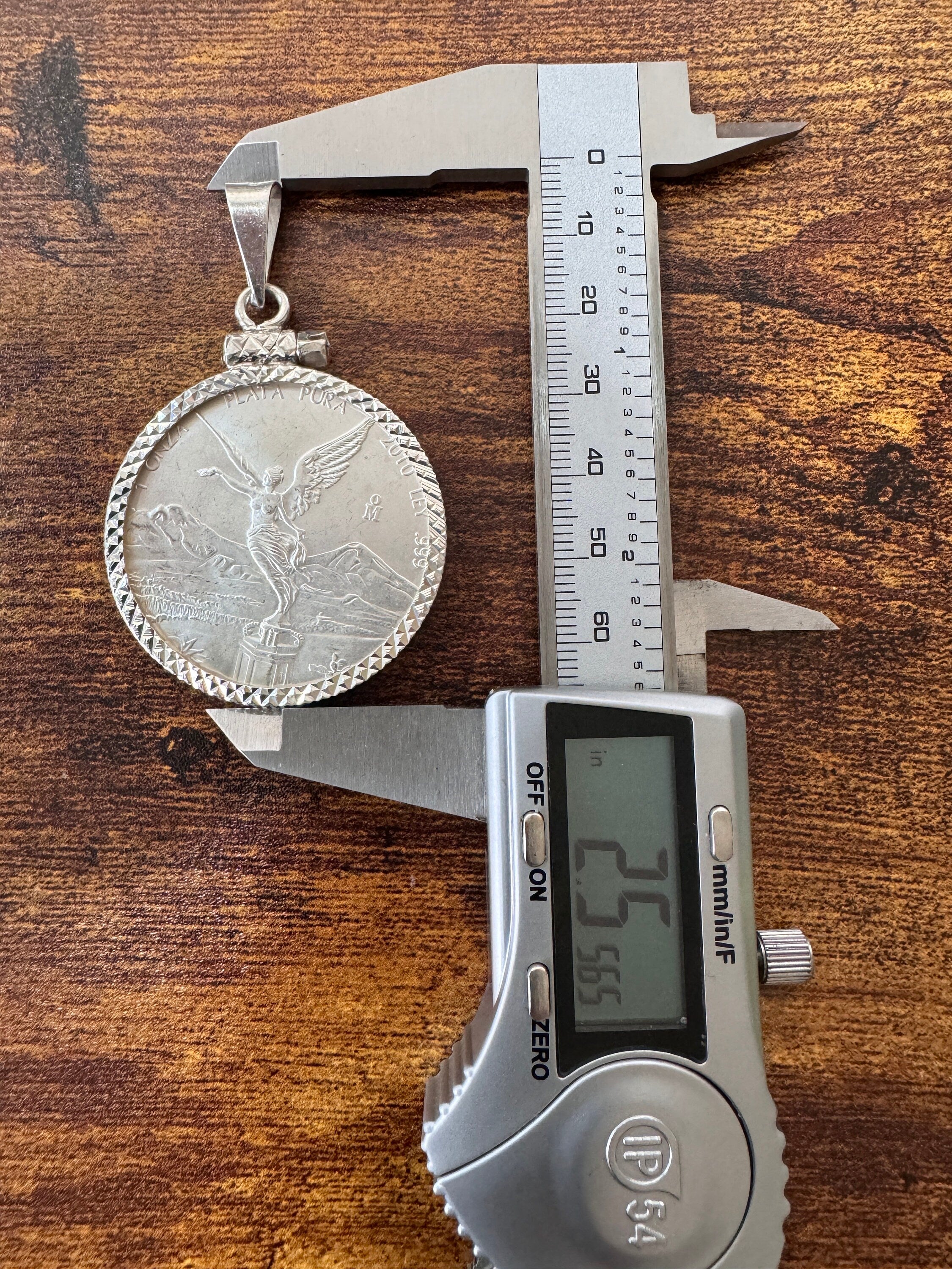 Centenario Pendant Men's Necklace Mexican Coin 925 Sterling Silver 925k 1oz. Estados Unidos Mexicanos Libertad plata pura coin silver bezel