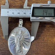 OVAL Saint Judas Patron Saint Pendant Saint Jude silver medallion necklace catholic jewelry christian jewelry 925 silver saint jude icon.