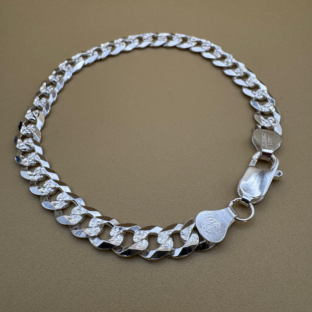 Pulsera elegante de plata 925, eslabón cubano |Elegant 925 silver Cuban link bracelet